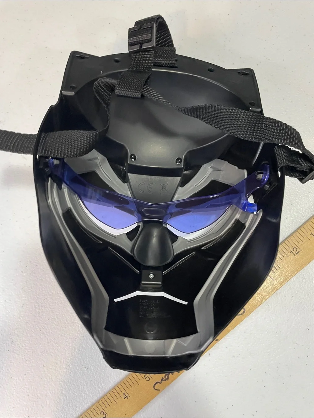 Black Panther Costume Mask with Blue Lenses